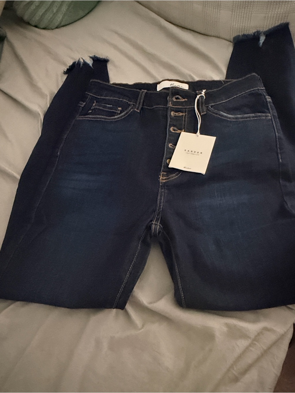 KanCan Dark Blue High-Rise Straight Leg Jeans